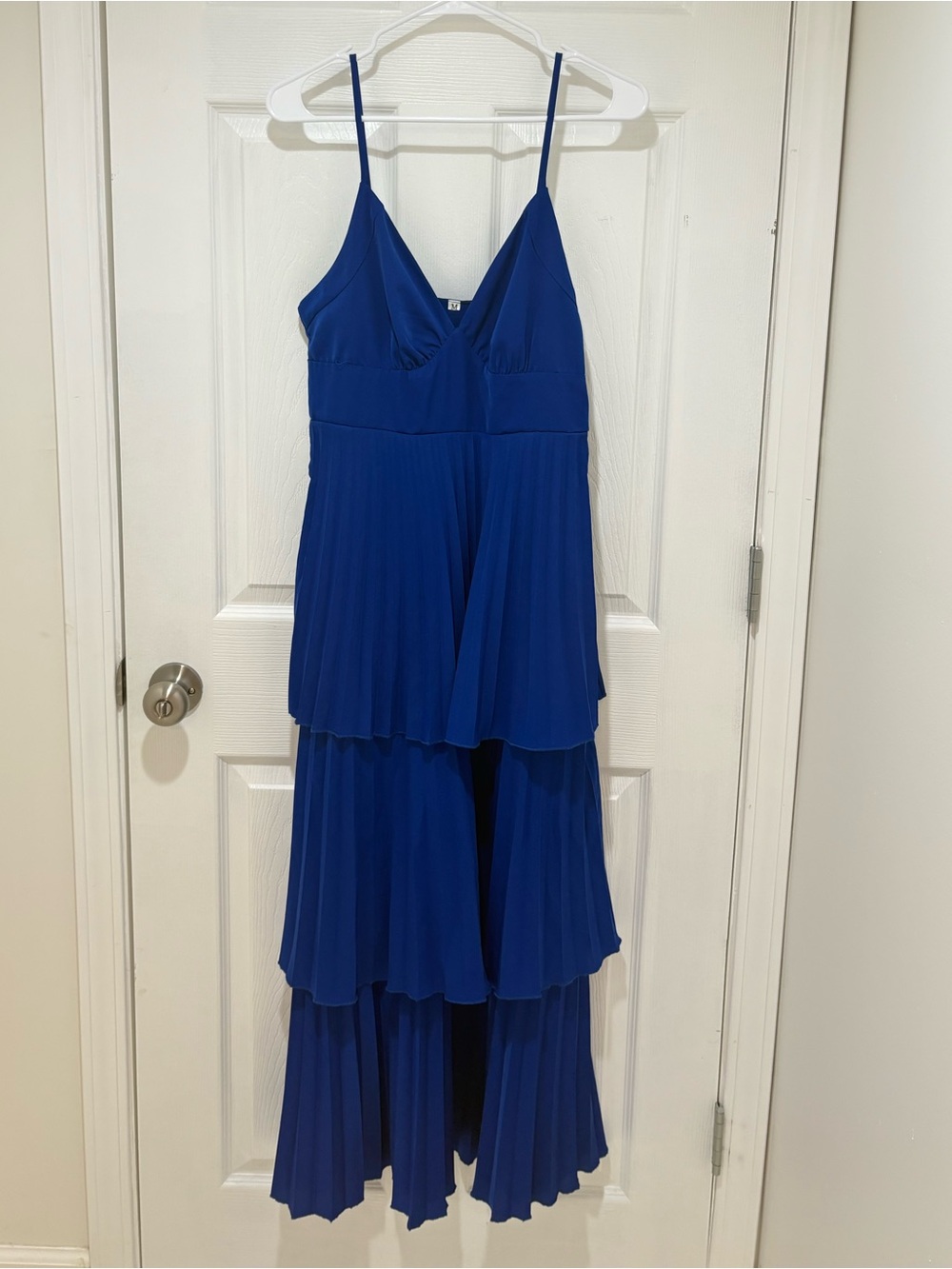 SHEIN Royal Blue Tiered Pleated Maxi Dress